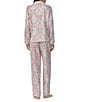 Color:Multi Paisley - Image 2 - Petite Size Sateen Multi Paisley Long Sleeve Notch Collar Long Pant Pajama Set