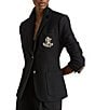 Lauren Ralph Lauren Petite Size Signature Bullion Patch Two Button Jacquard Blazer - Image 1