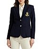 Lauren Ralph Lauren Petite Size Stretch Jacquard Bullion Patch Notch Lapel Long Sleeve One-Button Blazer - Image 6