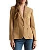 Lauren Ralph Lauren Petite Size Stretch Jacquard Bullion Patch Notch Lapel Long Sleeve One-Button Blazer - Image 1