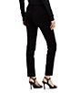 Color:Black - Image 2 - Petite Size Stretch Velvet Mid-Rise Skinny Ankle Pants