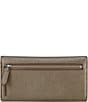 Lauren Ralph Lauren Pewter Metallic Crosshatch Leather Slim Snap Wallet, Color:Pewter - Image 2