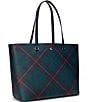 Lauren Ralph Lauren Plaid Leather Large Karly Tote Bag, Color:Deco Tartan - Image 5