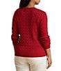 Lauren Ralph Lauren Plus Cable Knit Crew neck Long Sleeves Shoulder Button Sweater Top - Image 2