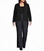 Lauren Ralph Lauren Plus Cotton Blend Notch Lapel Long Sleeve Blazer - Image 3