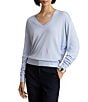 Lauren Ralph Lauren Plus Size Modal Silk Blend V-Neck Long Sleeve Sweater Top - Image 1