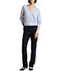 Lauren Ralph Lauren Plus Size Modal Silk Blend V-Neck Long Sleeve Sweater Top - Image 3