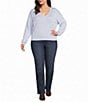 Lauren Ralph Lauren Plus Size Modal Silk Blend V-Neck Long Sleeve Sweater Top - Image 3