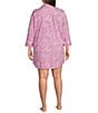 Lauren Ralph Lauren Plus Size 3/4 Sleeve Notch Collar Button-Front Paisley Print Nightshirt, Color:Pink Paisley - Image 2