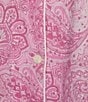 Lauren Ralph Lauren Plus Size 3/4 Sleeve Notch Collar Button-Front Paisley Print Nightshirt, Color:Pink Paisley - Image 3