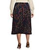 Lauren Ralph Lauren Plus Size Belting Print Pleated A-Line Georgette Skirt, Color:Navy Multi - Image 2