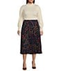 Lauren Ralph Lauren Plus Size Belting Print Pleated A-Line Georgette Skirt, Color:Navy Multi - Image 3