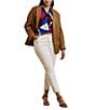 Lauren Ralph Lauren Plus Size Crepe de Chine Abstract Print Point Collar Long Sleeve Button-Front Shirt, Color:Blue Multi - Image 3
