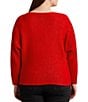 Color:Martin Red Lurex - Image 2 - Plus Size Dolman Long Sleeve Boat Neck Sweater