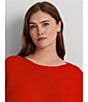 Color:Martin Red Lurex - Image 4 - Plus Size Dolman Long Sleeve Boat Neck Sweater