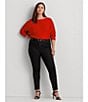 Color:Martin Red Lurex - Image 5 - Plus Size Dolman Long Sleeve Boat Neck Sweater
