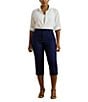 Lauren Ralph Lauren Plus Size Double-Faced Stretch Cotton Cropped Pants - Image 3