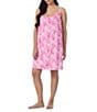 Lauren Ralph Lauren Plus Size Double Strap Button Neck Jersey Knit Nightgown - Image 1
