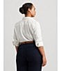 Lauren Ralph Lauren Plus Size Easy Care Point Collar Long Sleeve Button Front Shirt, Color:White - Image 5