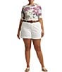 Color:White Multi - Image 3 - Plus Size Floral Stretch Boat Neckline 3/4 Sleeve Tee