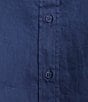 Color:Indigo Sail - Image 4 - Plus Size Karrie Linen Roll-Tab Sleeve Collared Button Down Collared Shirt