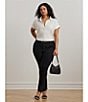 Lauren Ralph Lauren Plus Size Point Collar Short Sleeve Linen Shirt - Image 5