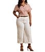 Lauren Ralph Lauren Plus Size Linen Point Collar Short Sleeve Button-Front Shirt, Color:Sunrise Blush - Image 3