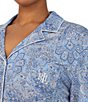 Lauren Ralph Lauren Plus Size Paisley Print Notch Collar 3/4 Sleeve Capri Pajama Set - Image 6