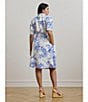 Lauren Ralph Lauren Plus Size Paisley Tie-Front Linen Shirtdress, Color:White/Blue - Image 5