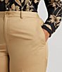Color:Birch Tan - Image 4 - Plus Size Pleated Cotton Twill Cropped Wide Leg Pant