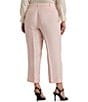Color:Pink Opal - Image 2 - Plus Size Pleated Linen-Blend Twill Cropped Wide-Leg Pants