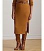 Lauren Ralph Lauren Plus Size Rib-Knit Pull-On Side Slit Midi Coordinating Pencil Skirt, Color:Cinnamon Bark - Image 6