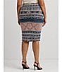 Color:Multi - Image 5 - Plus Size Rishona Textile Print Knee Length Pencil Skirt