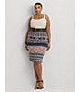 Color:Multi - Image 6 - Plus Size Rishona Textile Print Knee Length Pencil Skirt