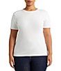 Lauren Ralph Lauren Plus Size Crew Neck Short Sleeve Stretch Cotton T-Shirt - Image 3