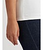 Lauren Ralph Lauren Plus Size Crew Neck Short Sleeve Stretch Cotton T-Shirt - Image 6