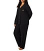 Lauren Ralph Lauren Plus Size Solid Long Sleeve Notch Collar Jersey Knit Pant Pajama Set - Image 3