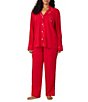 Lauren Ralph Lauren Plus Size Solid Long Sleeve Notch Collar Jersey Knit Pant Pajama Set - Image 6