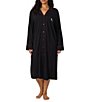 Lauren Ralph Lauren Plus Size Solid Long Sleeve Notch Collar Jersey Knit Sleepshirt - Image 1