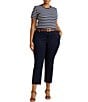 Color:Lauren Navy - Image 3 - Plus Size Stretch Cotton Blend Cropped Pants