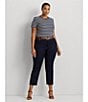 Color:Lauren Navy - Image 6 - Plus Size Stretch Cotton Blend Cropped Pants