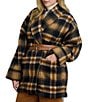 Lauren Ralph Lauren Plus Size Wool Blend Plaid Shawl Collar Long Sleeve Wrap Coat, Color:Navy/Cinnamon Multi - Image 3