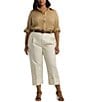 Lauren Ralph Lauren Plus Size Woven Point Collar Long Roll-Tab Sleeve Button-Front Shirt, Color:Birch Tan - Image 4