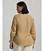 Lauren Ralph Lauren Plus Size Woven Point Collar Long Roll-Tab Sleeve Button-Front Shirt, Color:Birch Tan - Image 6