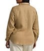 Lauren Ralph Lauren Plus Size Woven Point Collar Long Roll-Tab Sleeve Button-Front Shirt - Image 2