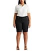 Color:Black - Image 3 - Plus Size Stretch Cotton Shorts