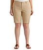 Color:Birch Tan - Image 1 - Plus Size Stretch Cotton Twill Shorts