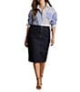 Lauren Ralph Lauren Plus Stretch Denim Pencil Skirt - Image 3