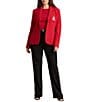 Lauren Ralph Lauren Plus Stretch Pique Notch Lapel Long Sleeve Blazer - Image 3