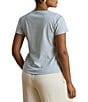 Lauren Ralph Lauren Plus Stretch Stripe Ribbed Knit Stripe Crew Neck Short Sleeve Tee Shirt - Image 2